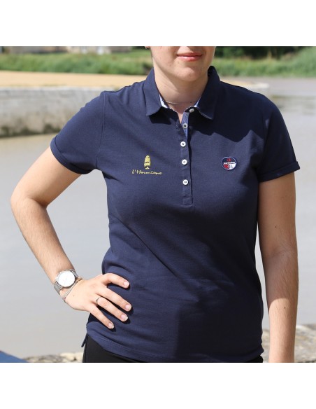 Polo Marine Broderie Dorée de l'Hermione