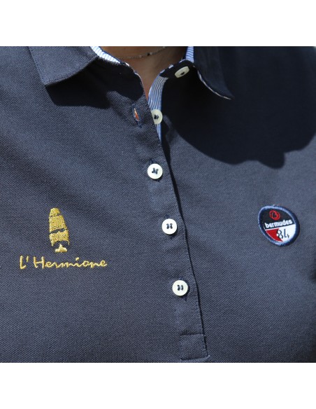 Polo Marine Broderie Dorée de l'Hermione
