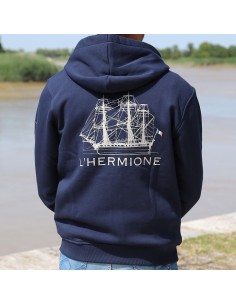 Sweat zippé Navire Mixte l'Hermione