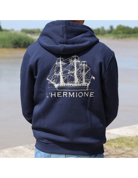 Sweat zippé Navire Mixte l'Hermione