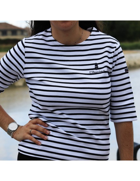 Marinière "Cancale" L'Hermione Blanc/Rich Navy