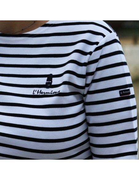 Marinière "Cancale" L'Hermione Blanc/Rich Navy