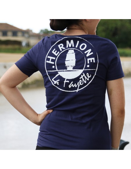 Tee-Shirt Marine Avec le Logo l'Hermione La Fayette