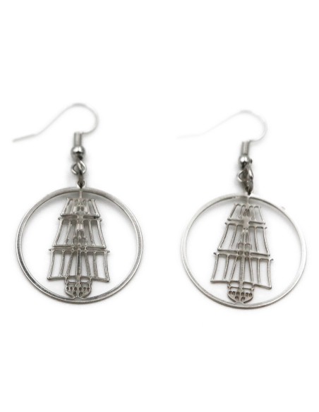 Boucles d'oreilles "frégate L'Hermione"