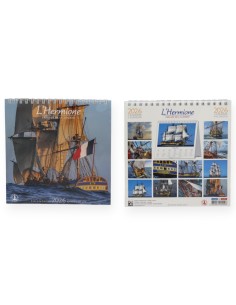 Calendrier 2026 l'Hermione Petit Format 16x16 cm