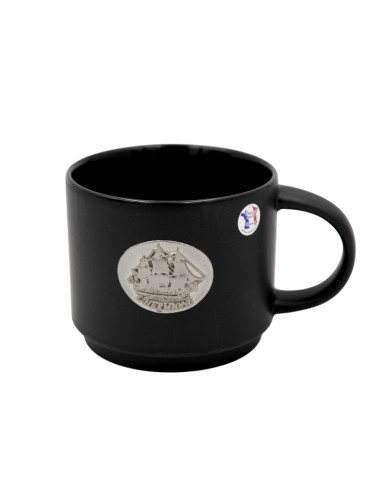Tasse Noire XL Avec plaque en étain de l'Hermione