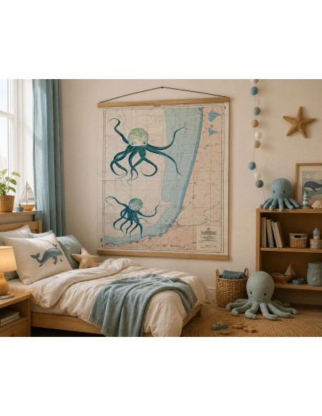 Carte de Navigation De l'Hermione "Les Pieuvres"