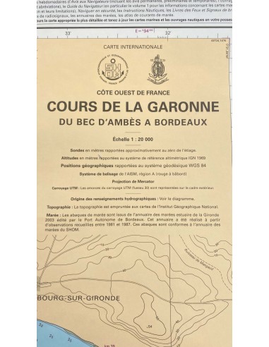 Carte de Navigation De l'Hermione "Le Rouget...