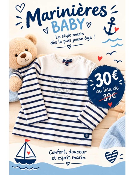 "Ma 1ère Marinière L'Hermione" Baby coton épais