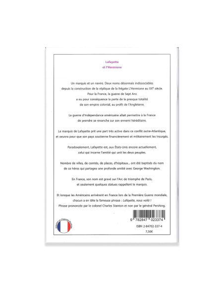 Livre Lafayette et L'Hermione