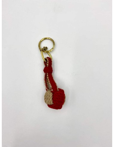 Porte-clés Pomme de touline coton rouge