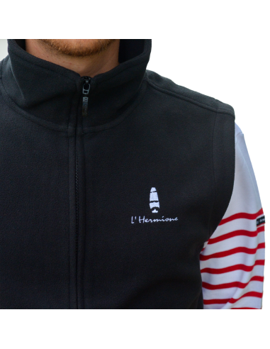 Polaire Noire sans manche l'Hermione Mixte