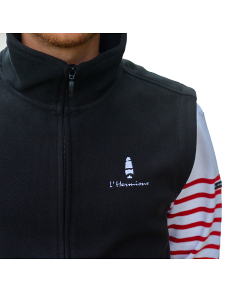 Polaire Noire sans manche l'Hermione Mixte